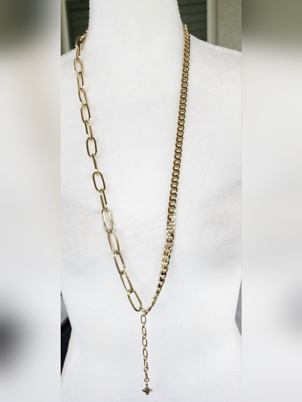Gold-Tone Mixed Link Necklace - Women Jewelry